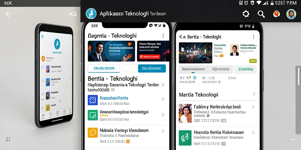Antarmuka aplikasi 66K menampilkan berita teknologi terkini.