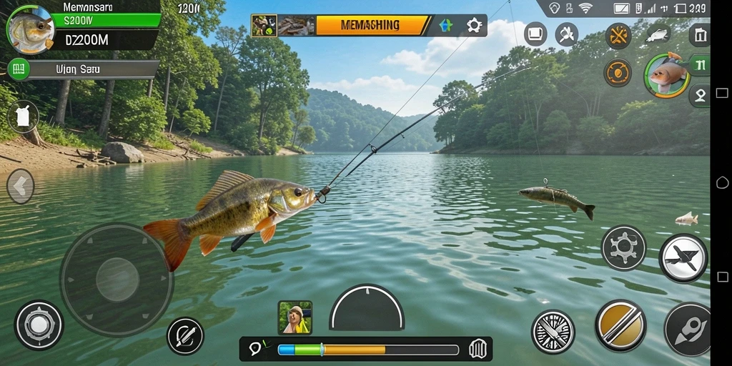 Antarmuka D200M dengan pelbagai pilihan memancing yang menarik.