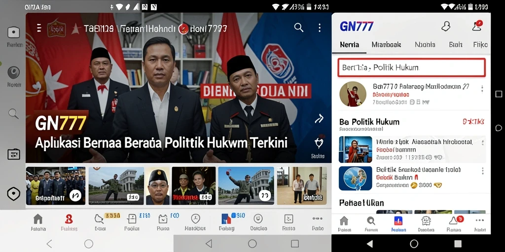 Tampilan antarmuka GN777 menampilkan berita politik dan hukum yang informatif.