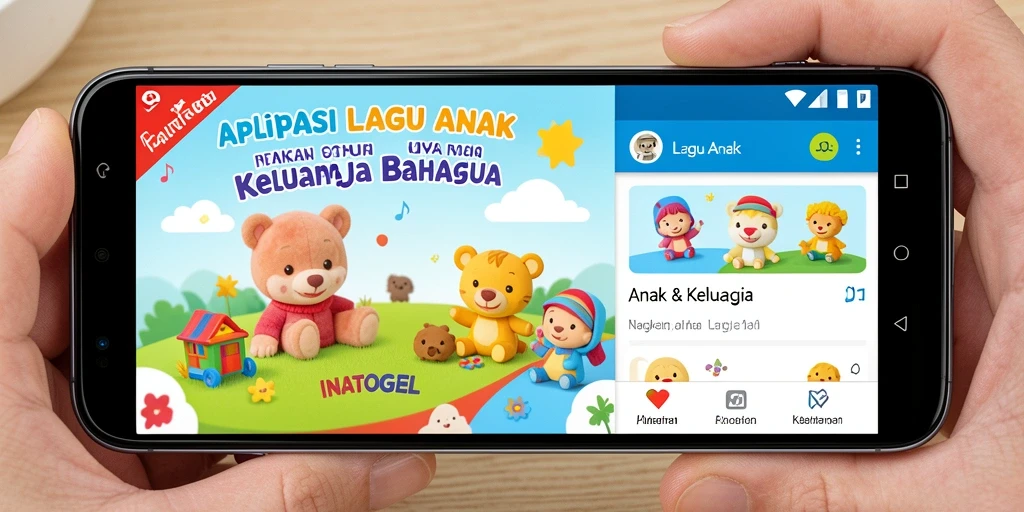 Antarmuka menarik aplikasi Lagu Anak INATOGEL.