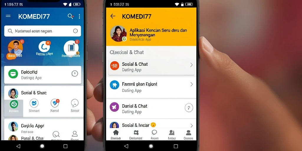 Antarmuka aplikasi KOMEDI77 yang menarik dan mudah digunakan.