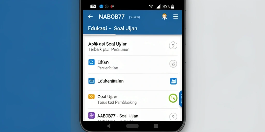 Antarmuka aplikasi NABOB77 yang menarik untuk soal ujian.