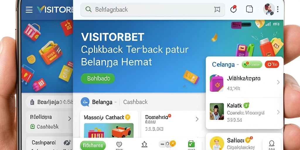Tampilan antarmuka VISITORBET dengan penawaran cashback yang menarik.