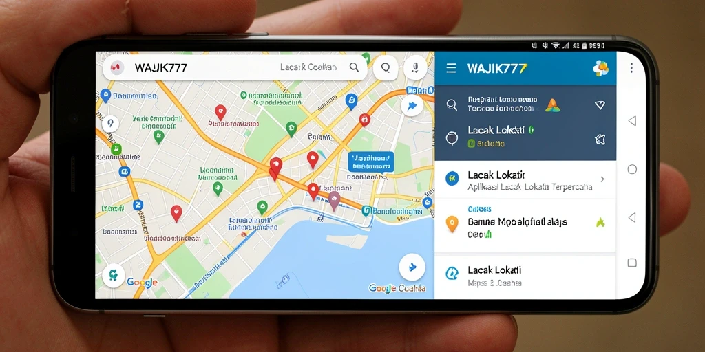 Antarmuka aplikasi WAJIK777 dengan fitur Lacak Lokasi yang intuitif.