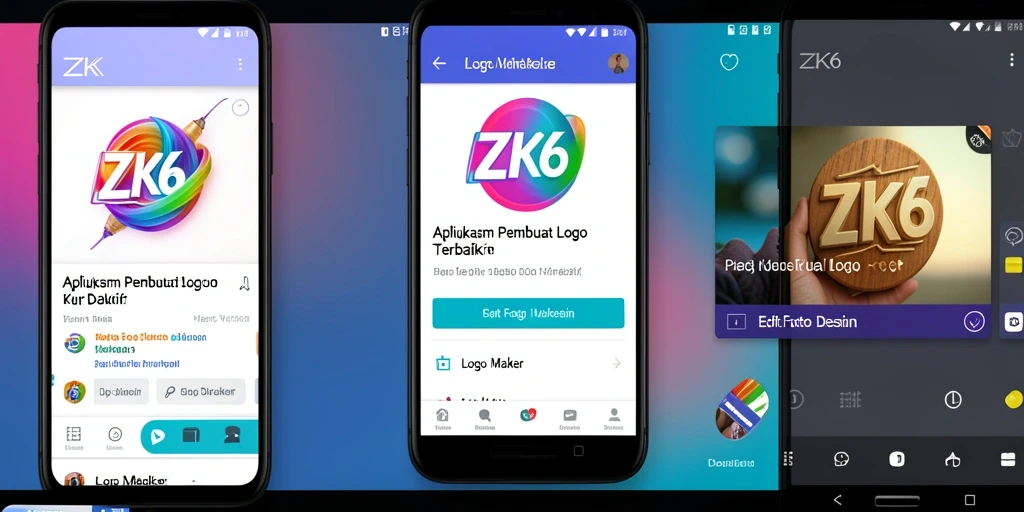 Tampilan antarmuka aplikasi ZK6 untuk pembuatan logo yang menarik.